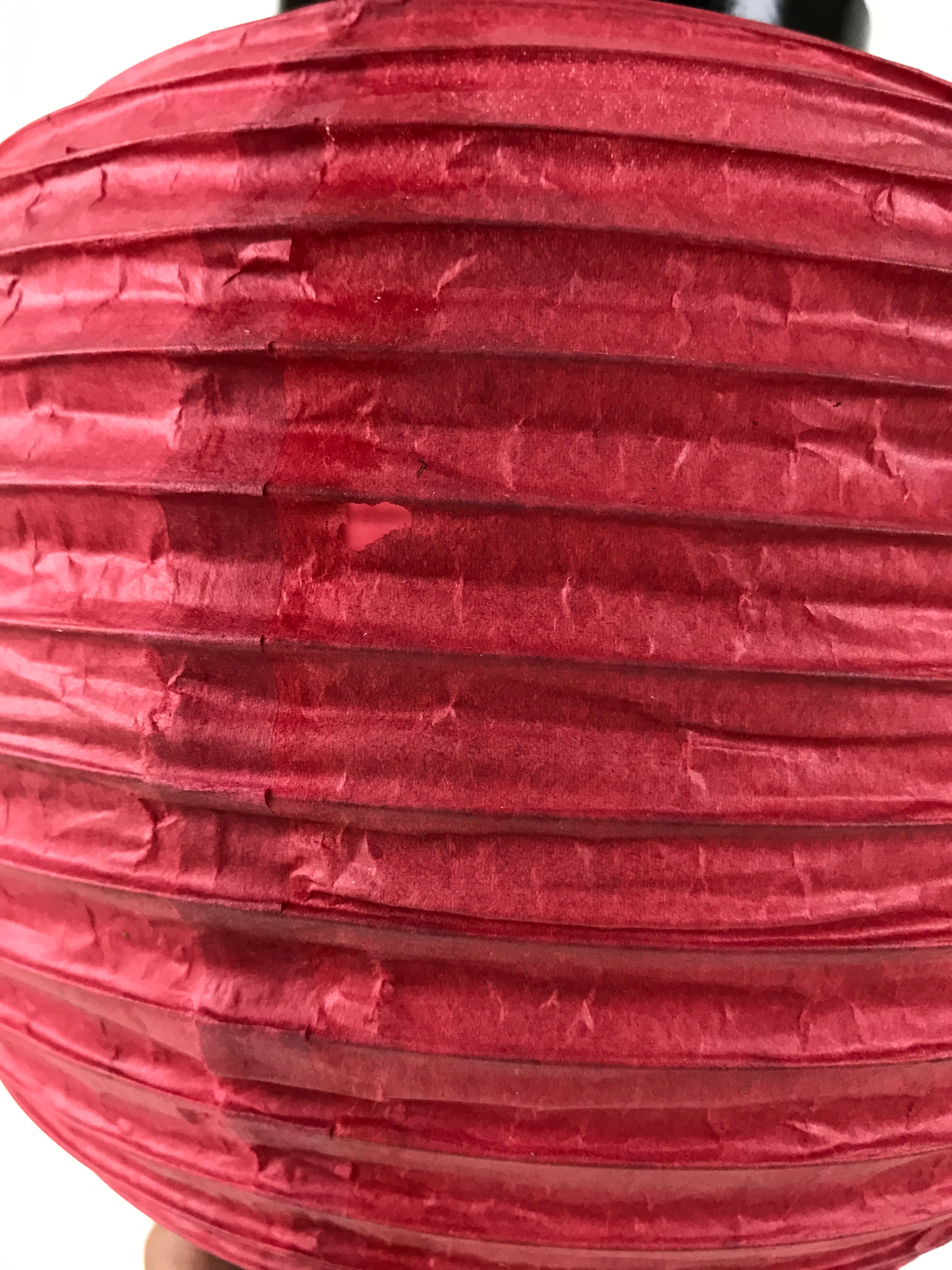 Japanese Paper Hanging Lantern Vtg Candle Holder Small Round Red Decor LT92
