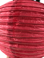 Japanese Paper Hanging Lantern Vtg Candle Holder Small Round Red Decor LT92