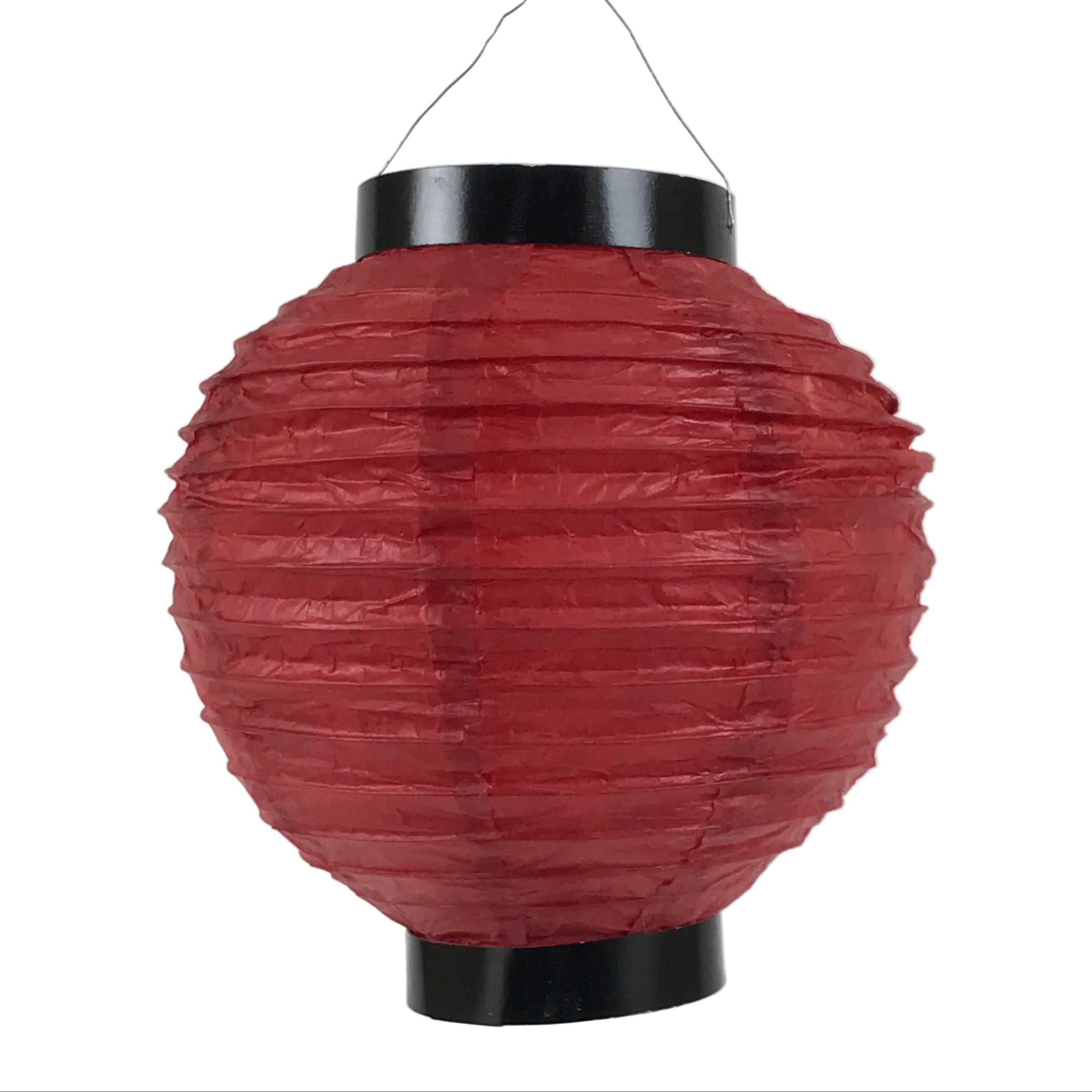 Japanese Paper Hanging Lantern Vtg Chochin Candle Holder Small Round Pink LT101