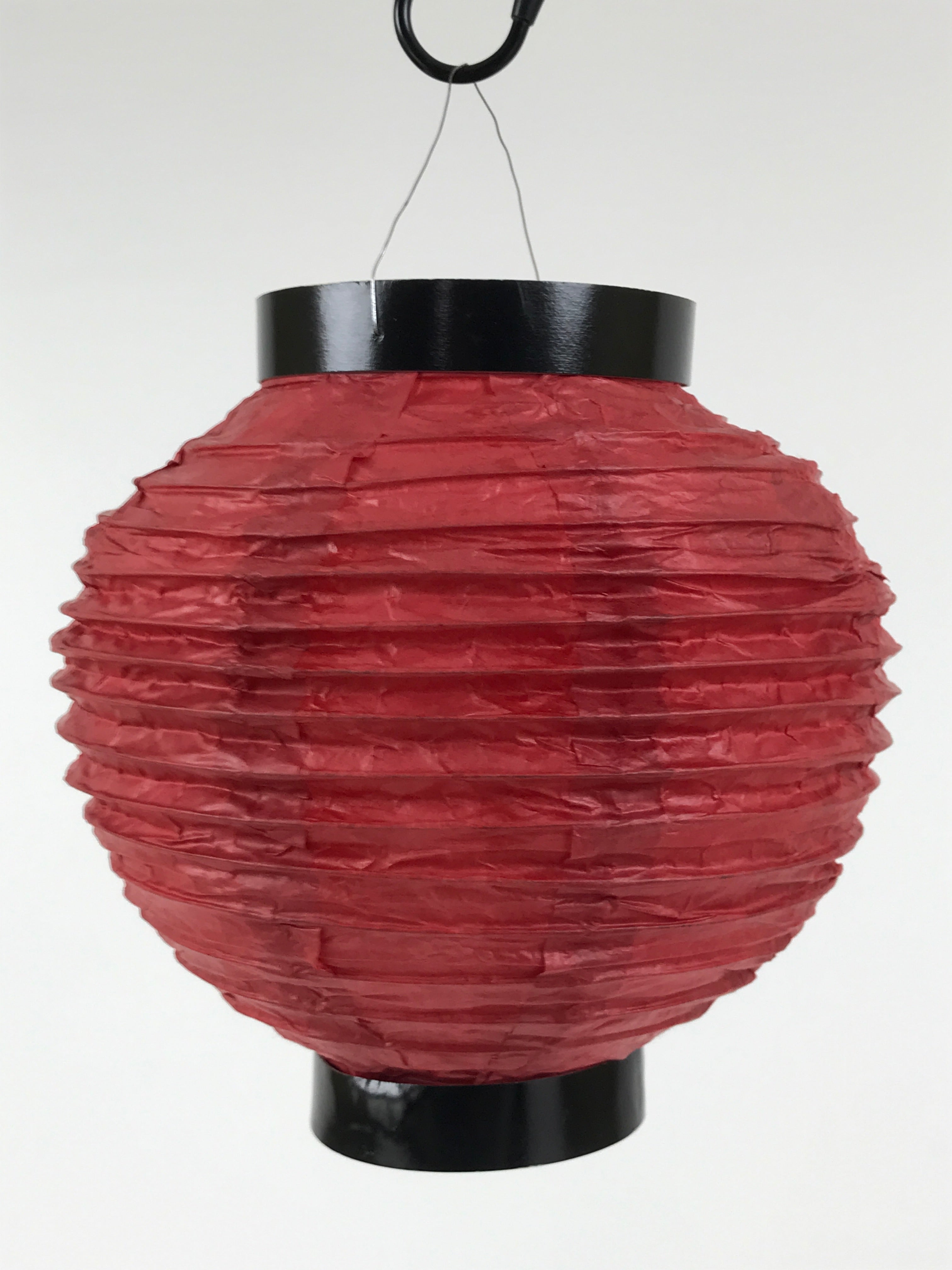 Japanese Paper Hanging Lantern Vtg Chochin Candle Holder Small Round Pink LT102