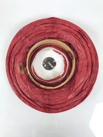 Japanese Paper Hanging Lantern Vtg Chochin Candle Holder Small Round Pink LT103