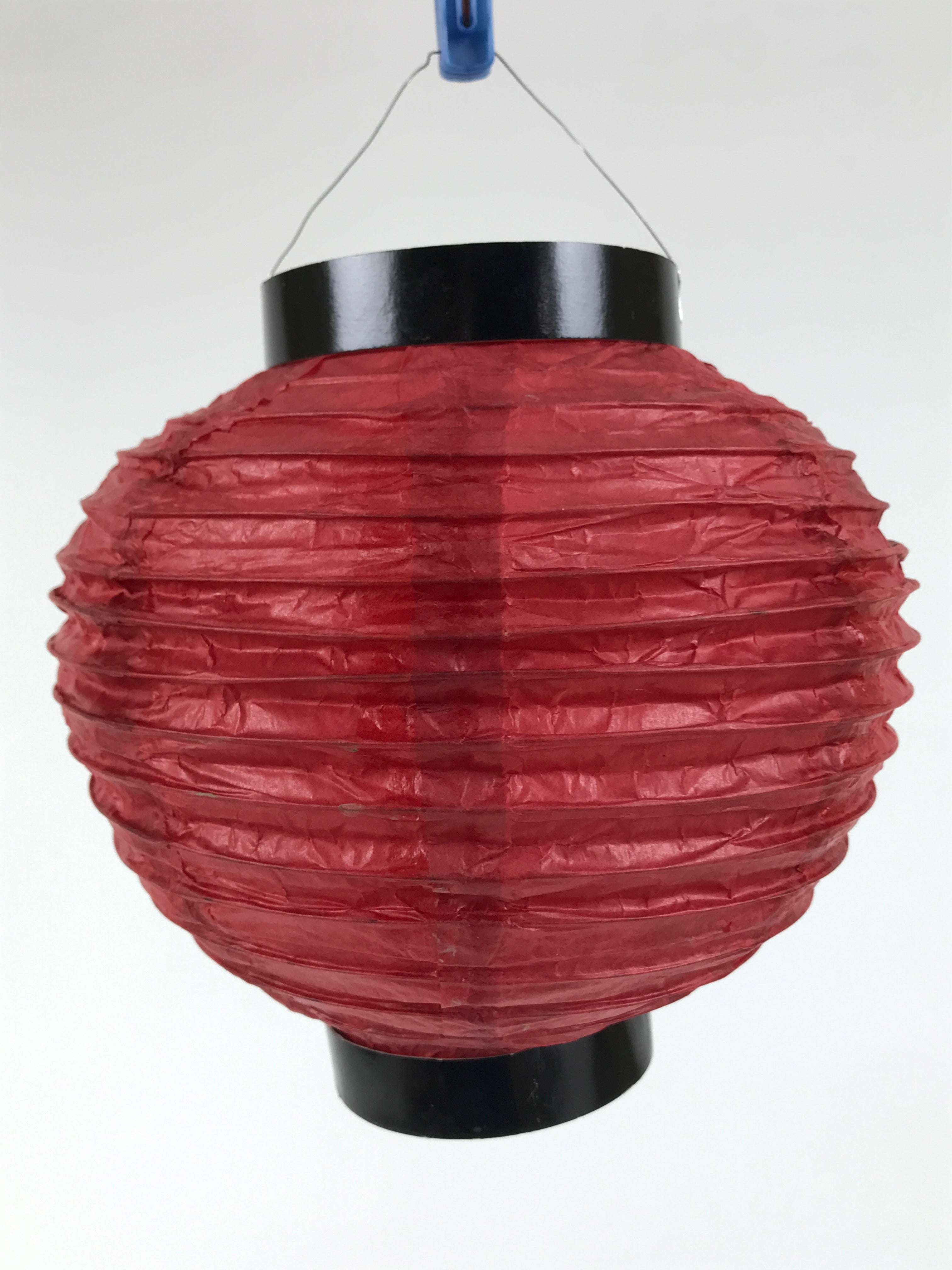 Japanese Paper Hanging Lantern Vtg Chochin Candle Holder Small Round Pink LT104