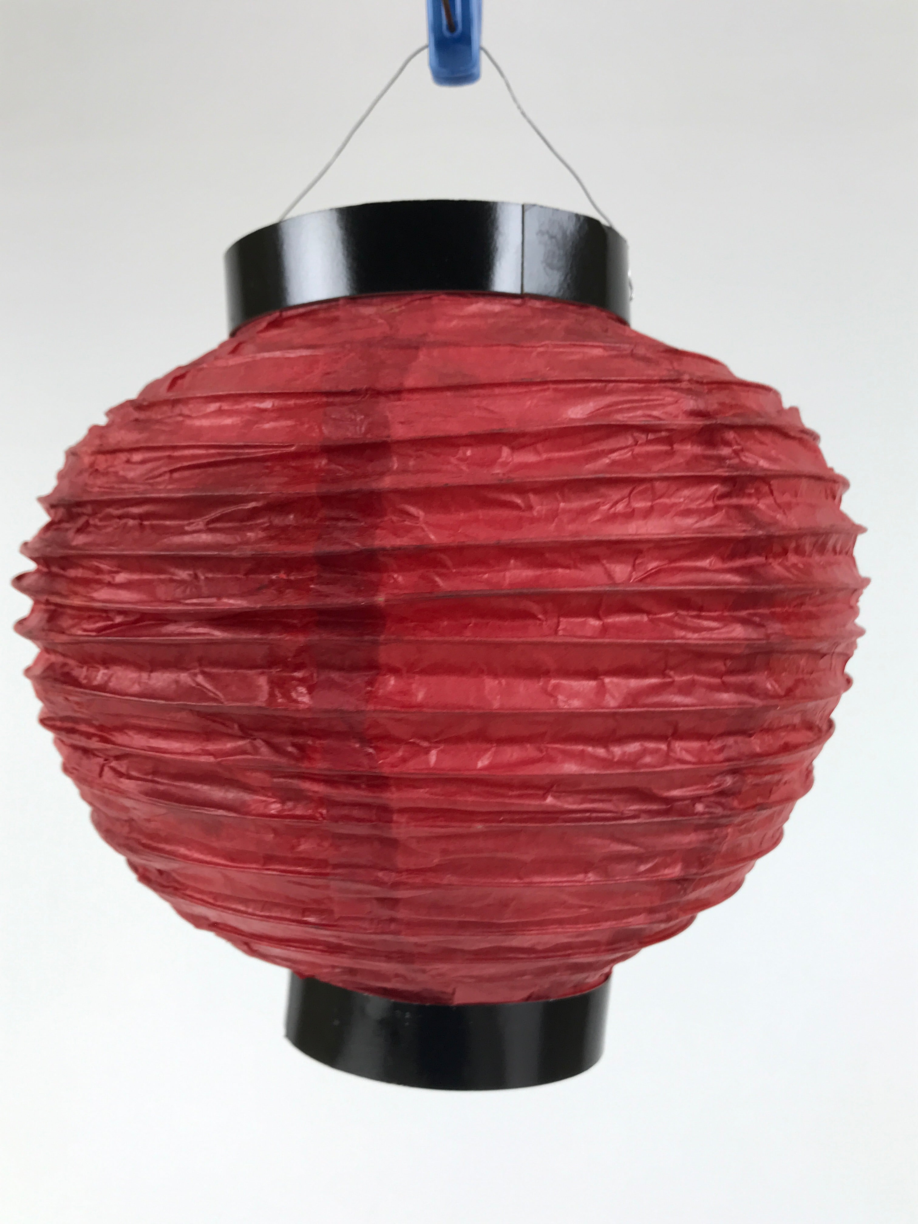 Japanese Paper Hanging Lantern Vtg Chochin Candle Holder Small Round Pink LT104