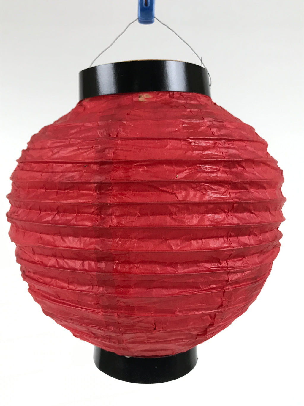 Japanese Paper Hanging Lantern Vtg Chochin Candle Holder Small Round Pink LT105