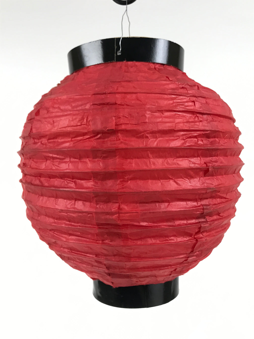 Japanese Paper Hanging Lantern Vtg Chochin Candle Holder Small Round Pink LT105