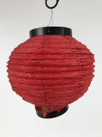 Japanese Paper Hanging Lantern Vtg Chochin Candle Holder Small Round Pink LT106