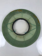 Japanese Paper Hanging Lantern Vtg Obon Flowers Chrysanthemum Green Decor LT93