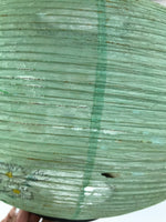 Japanese Paper Hanging Lantern Vtg Obon Flowers Chrysanthemum Green Decor LT94