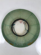 Japanese Paper Hanging Lantern Vtg Obon Flowers Chrysanthemum Green Decor LT94