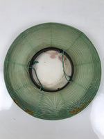 Japanese Paper Hanging Lantern Vtg Obon Flowers Chrysanthemum Green Decor LT94