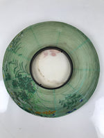 Japanese Paper Hanging Lantern Vtg Obon Flowers Chrysanthemum Green Decor LT94