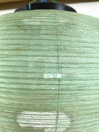 Japanese Paper Hanging Lantern Vtg Obon Flowers Chrysanthemum Green Decor LT94