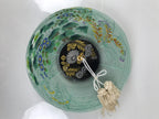 Japanese Paper Hanging Lantern Vtg Obon Flowers Chrysanthemum Green Decor LT95