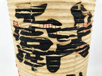 Japanese Paper Hanging Votive Lantern Vtg Matsuri Cylinder White Red Black LT90