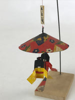Japanese Paper Kokeshi Doll Dancing Figurine Vtg Traditional Handmade Toy KF663