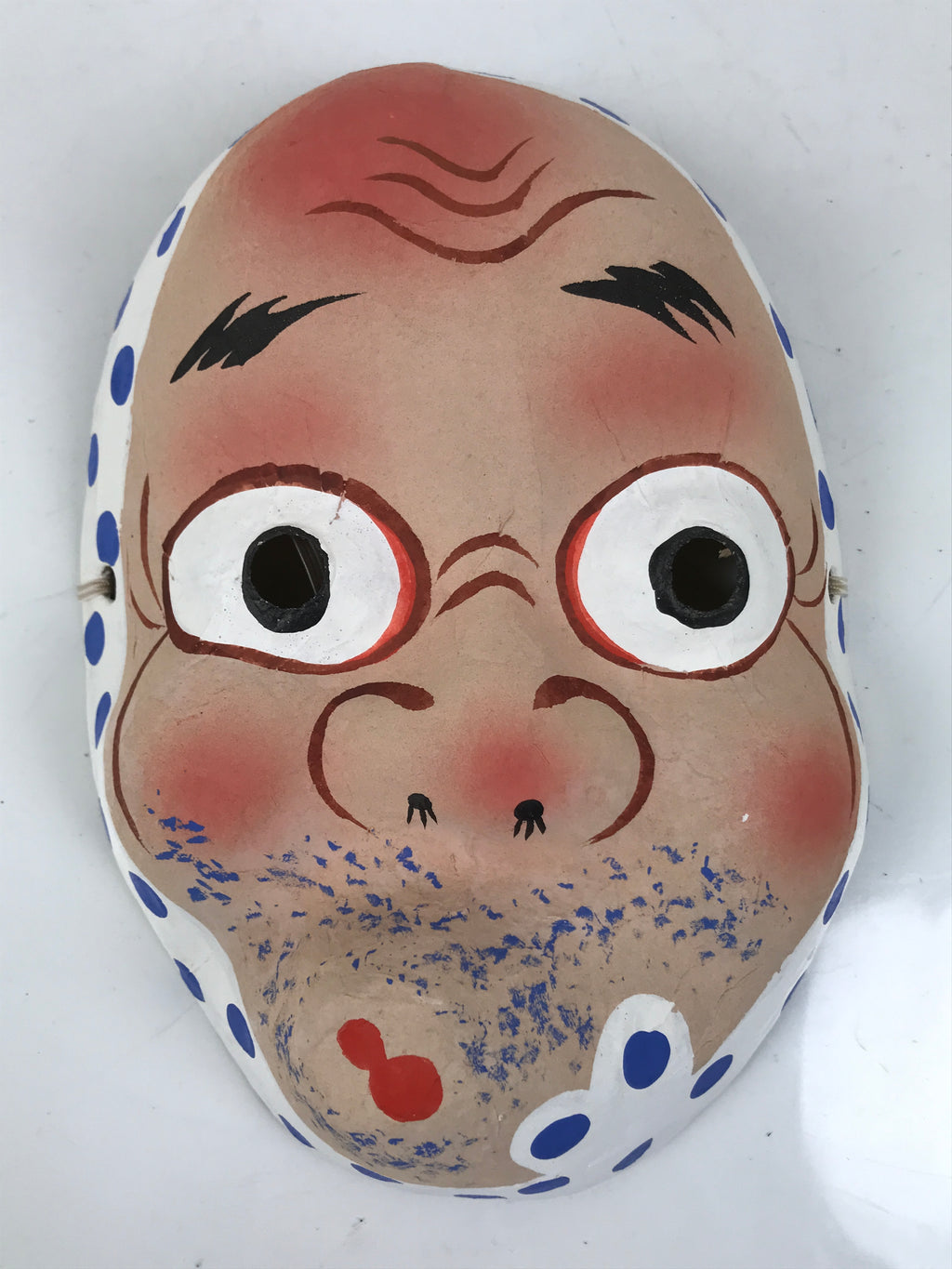 Japanese Paper Mache Noh Mask Hyottoko Vtg Comical Nohmen Kagura Dance OM73