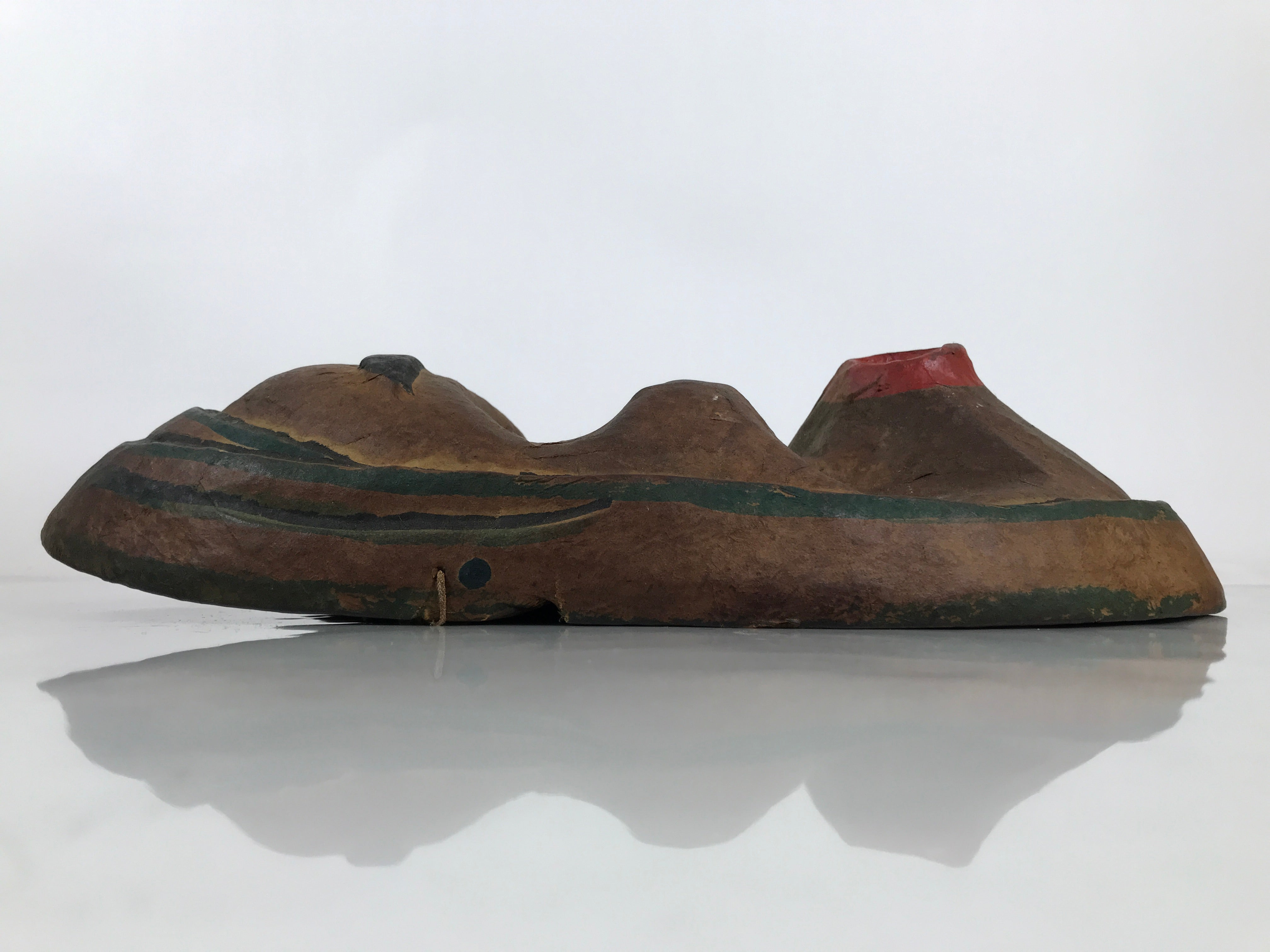 Japanese Paper Mache Noh Mask Hyottoko Vtg Comical Nohmen Kagura Dance OM91