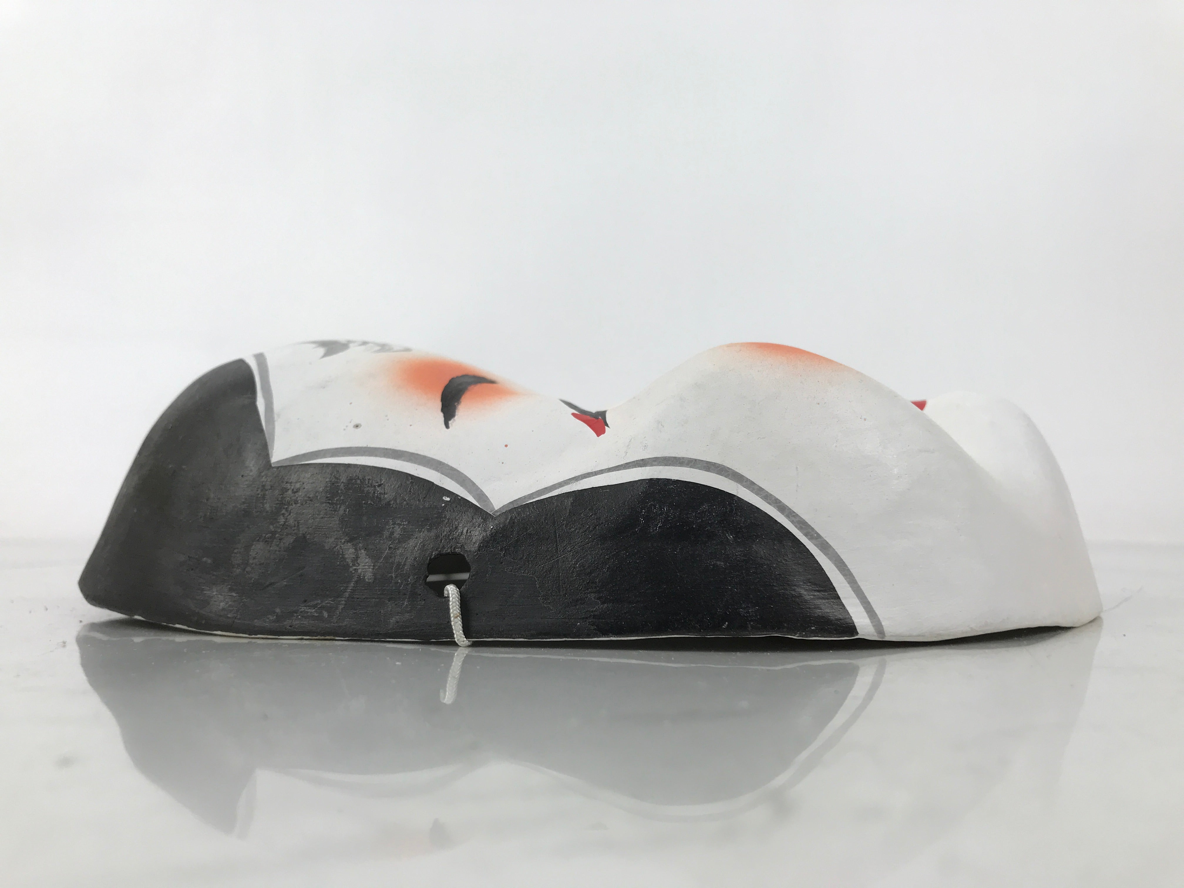 Japanese Paper Mache Noh Mask Okame Vtg Otafuku Smiling Woman Nohmen Kagura OM79