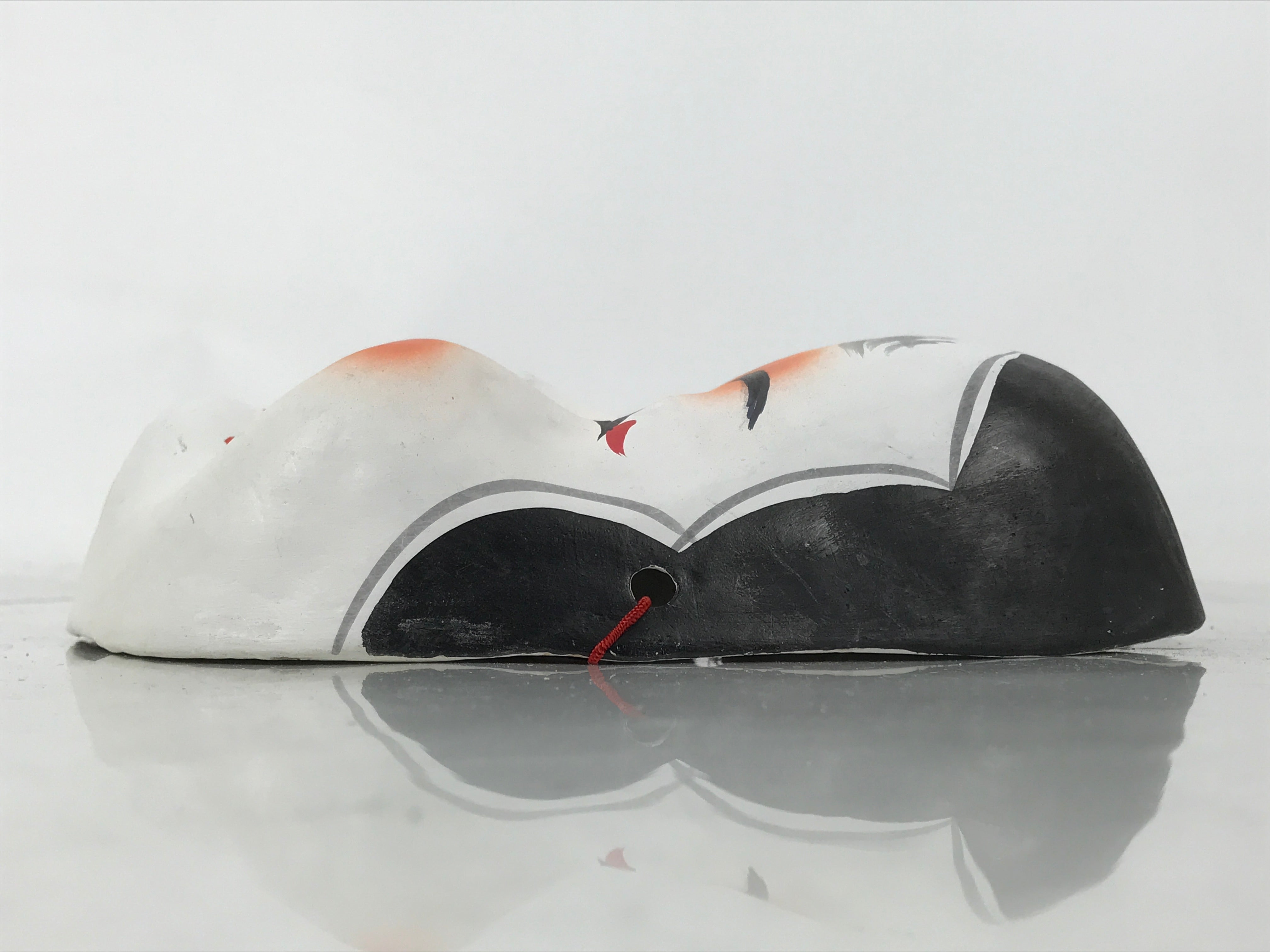 Japanese Paper Mache Noh Mask Okame Vtg Otafuku Smiling Woman Nohmen Kagura OM79