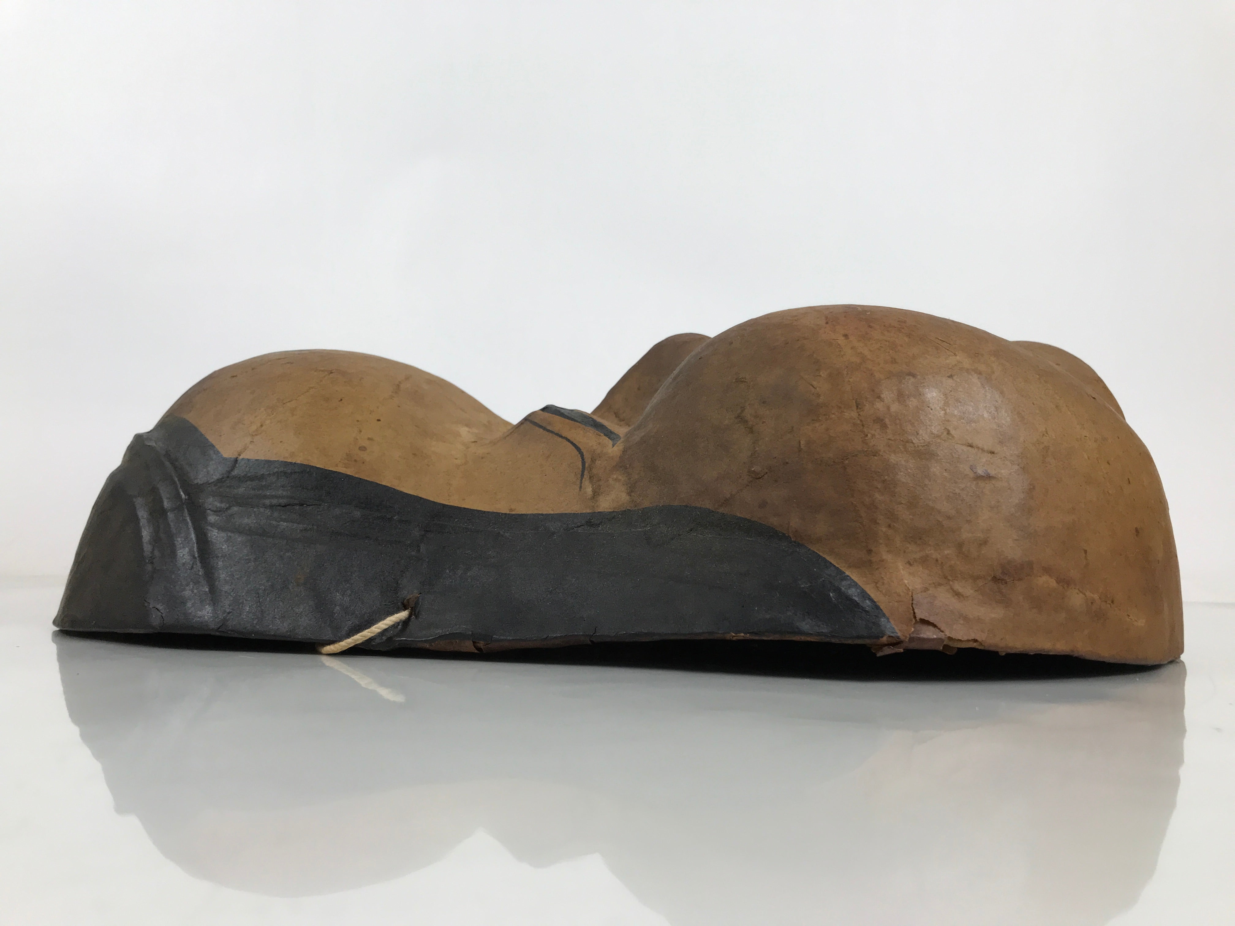 Japanese Paper Mache Noh Mask Okame Vtg Otafuku Smiling Woman Nohmen Kagura OM90