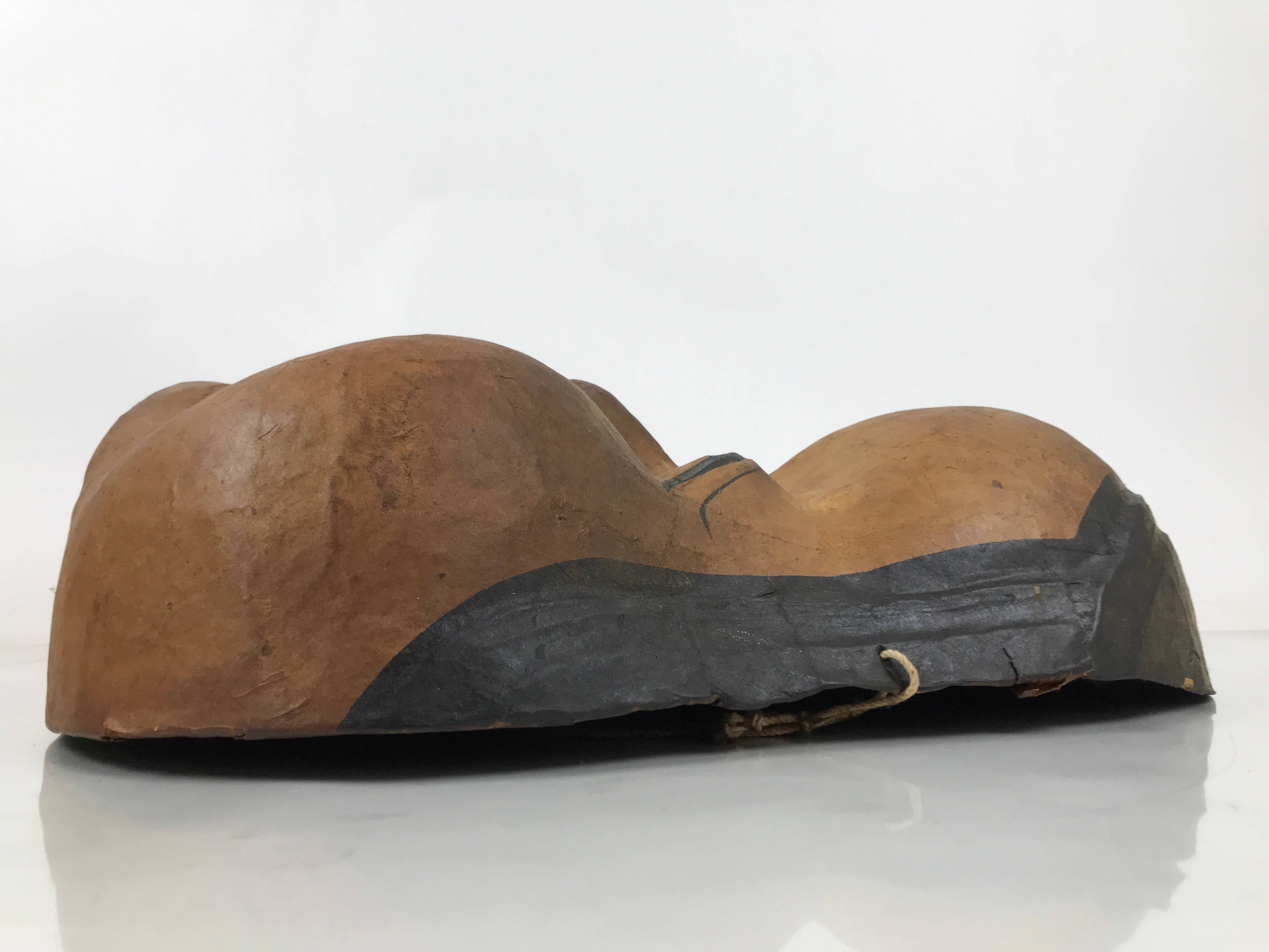 Japanese Paper Mache Noh Mask Okame Vtg Otafuku Smiling Woman Nohmen Kagura OM90