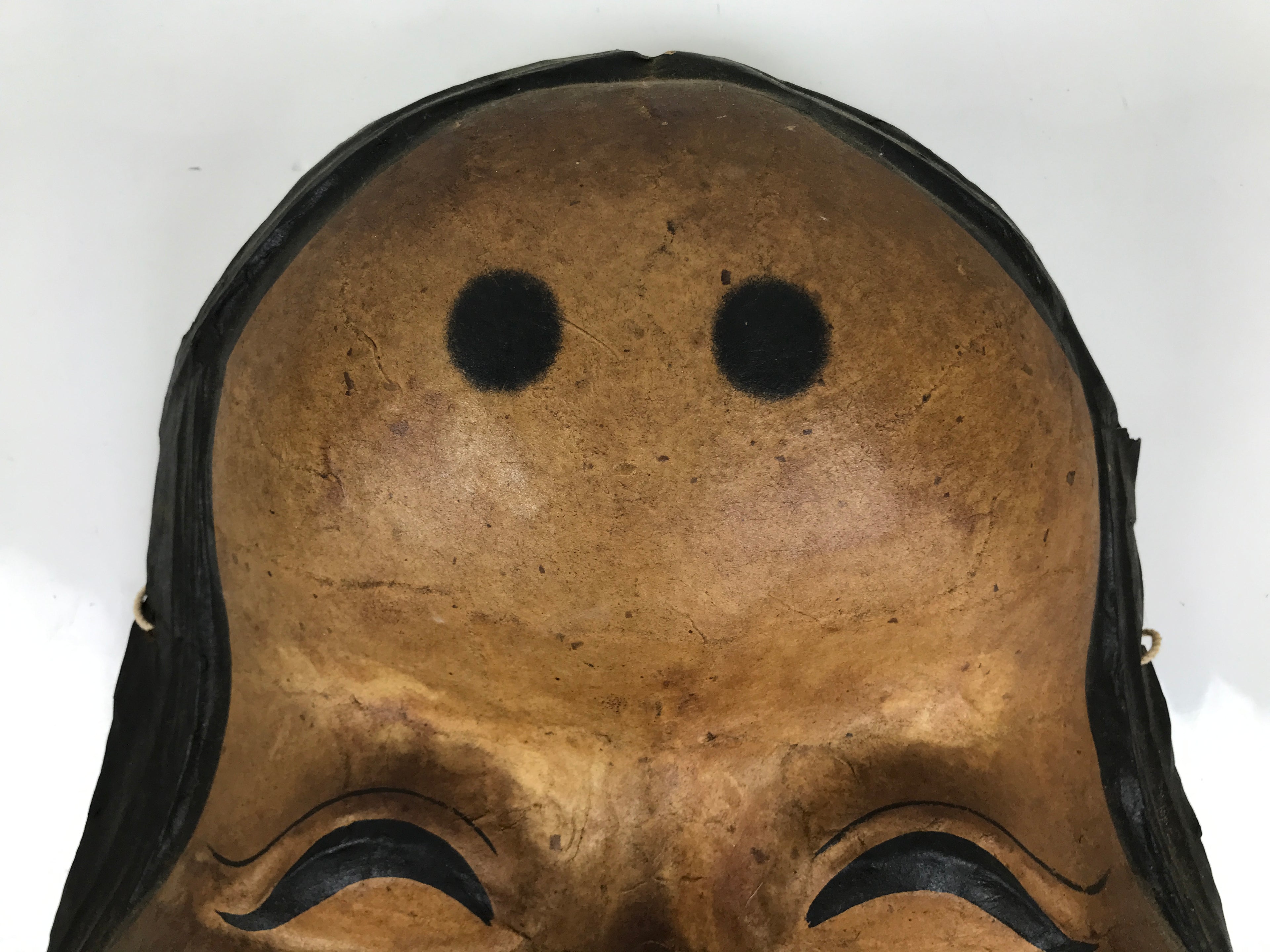 Japanese Paper Mache Noh Mask Okame Vtg Otafuku Smiling Woman Nohmen Kagura OM90