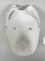 Japanese Paper Mache Noh Mask White Fox Vtg Kitsune Inari Nohmen Kagura OM82