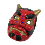 Japanese Paper Mache Oni Noh Mask Vtg Setsubun Ogre Nohmen Kagura Red OM84
