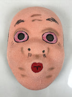 Japanese Paper Mache Silk Noh Mask Hyottoko Vtg Comical Nohmen Kagura Dance OM77