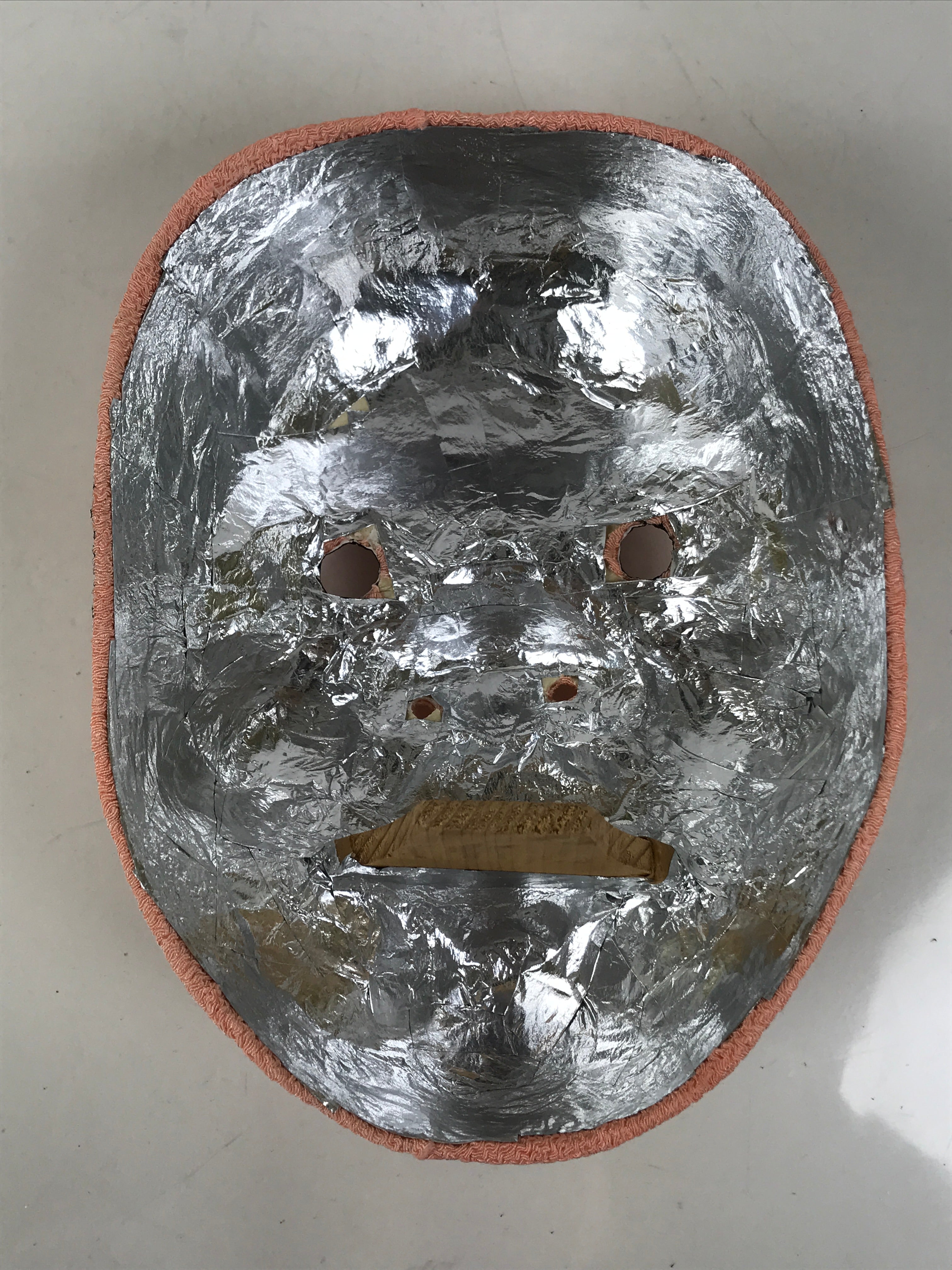 Japanese Paper Mache Silk Noh Mask Hyottoko Vtg Comical Nohmen Kagura Dance OM77