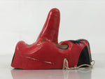Japanese Paper Mache Tengu Noh Mask Vtg Demon Nohmen Kagura Dance Red OM83