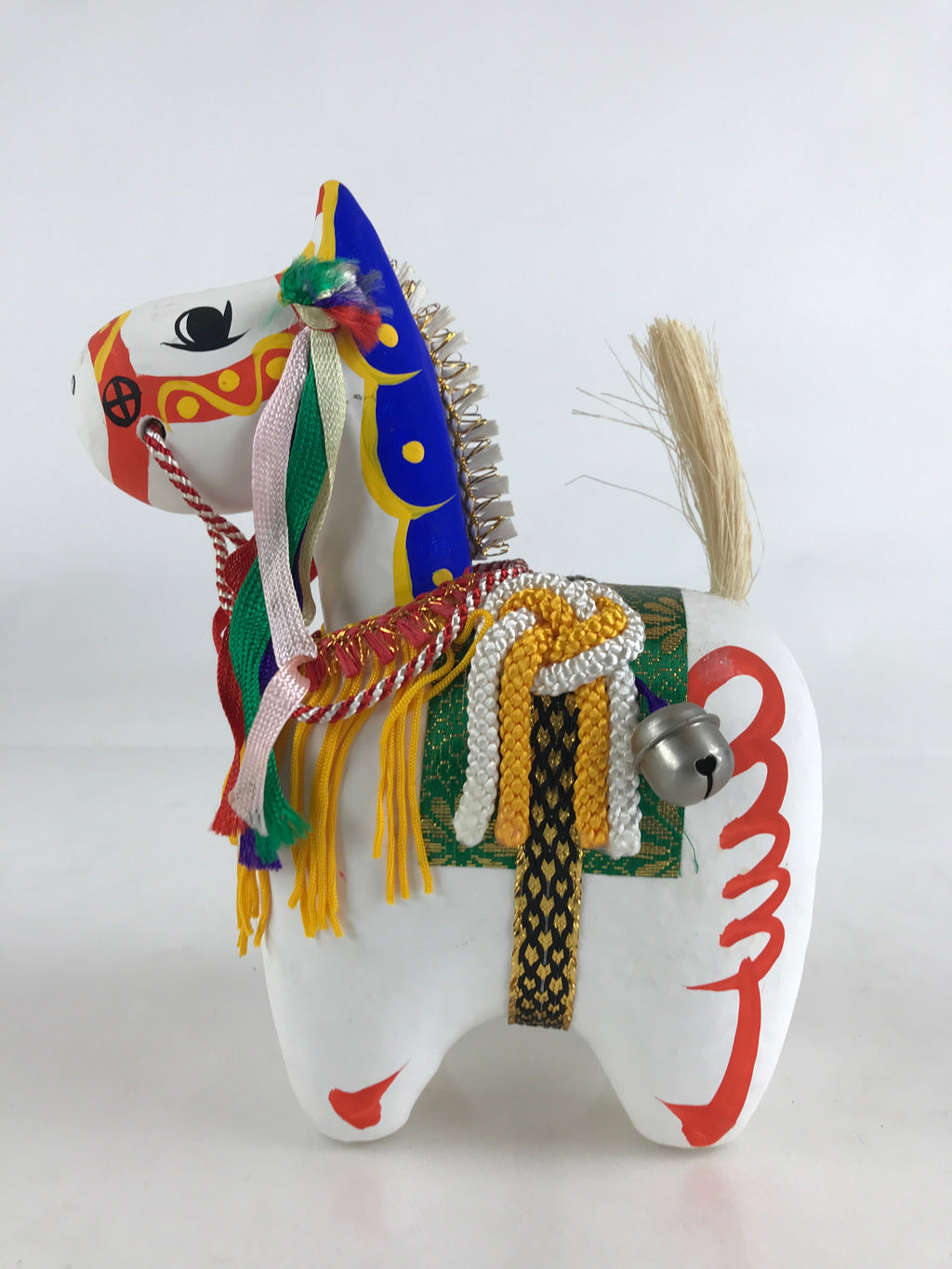 Japanese Paper Mâché White Horse Auspicious Figurine Boy's Day Festiva ...