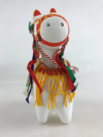 Japanese Paper Mâché White Horse Auspicious Figurine Boy's Day Festival BD882