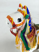 Japanese Paper Mâché White Horse Auspicious Figurine Boy's Day Festival BD882