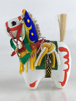 Japanese Paper Mâché White Horse Auspicious Figurine Boy's Day Festival BD883