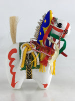 Japanese Paper Mâché White Horse Auspicious Figurine Boy's Day Festival BD883