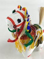 Japanese Paper Mâché White Horse Auspicious Figurine Boy's Day Festival BD883