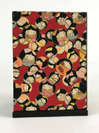 Japanese Paper Sewing Box Haribako Vtg Tansu Chest 3 Drawers Red Kimono Girl T33