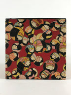 Japanese Paper Sewing Box Haribako Vtg Tansu Chest 3 Drawers Red Kimono Girl T33