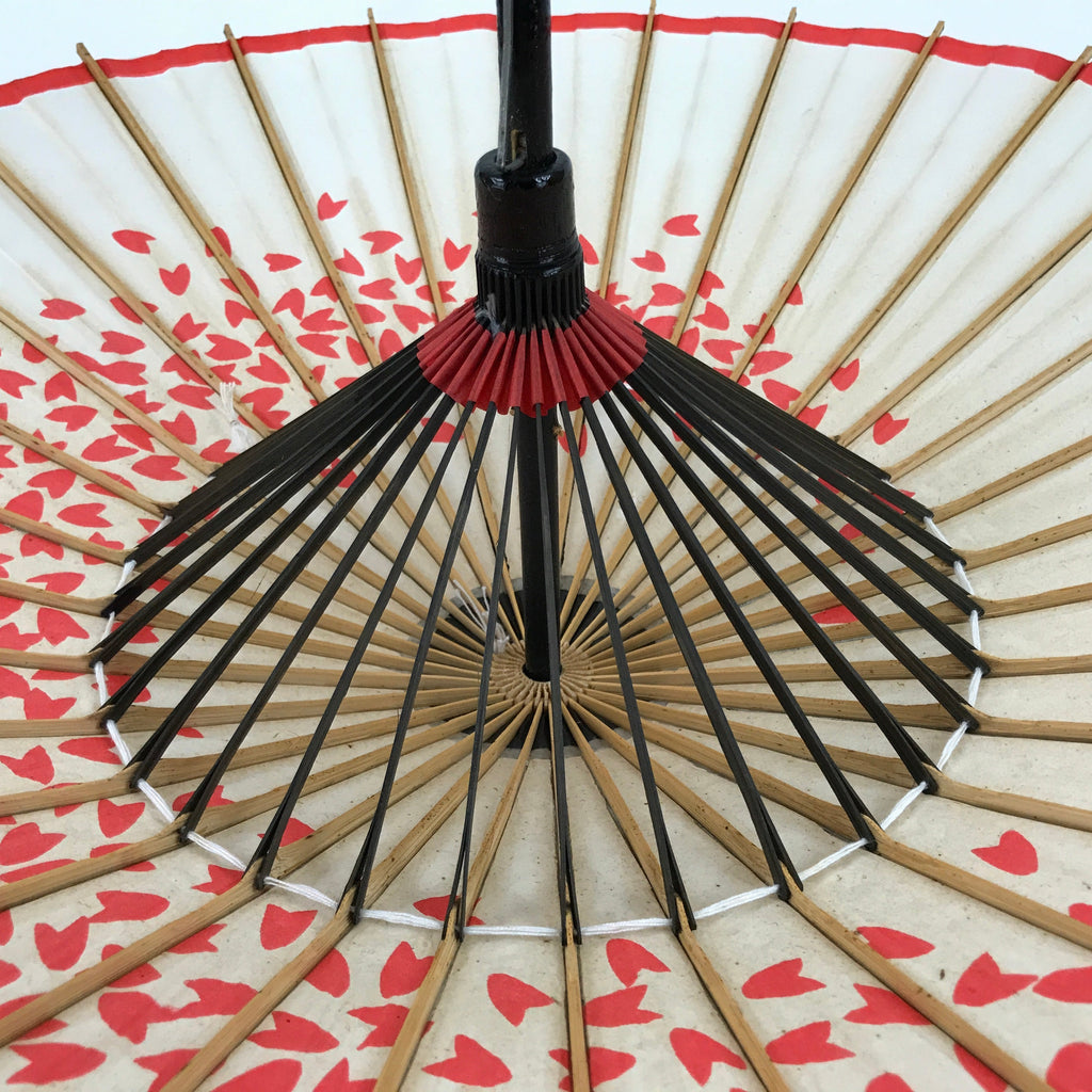 Japanese Paper Umbrella Parasol Wagasa Maigasa Geisha Red Cherry Blossom JK778