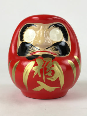 Japanese Papier-Mâché Daruma Figure Vtg Hariko Round Red Lucky Charm BD971