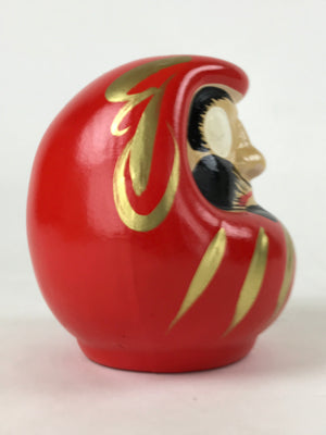 Japanese Papier-Mâché Daruma Figure Vtg Hariko Round Red Lucky Charm BD971