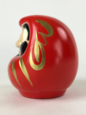 Japanese Papier-Mâché Daruma Figure Vtg Hariko Round Red Lucky Charm BD971