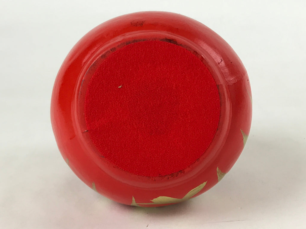 Japanese Papier-Mâché Daruma Figure Vtg Hariko Round Red Lucky Charm BD971
