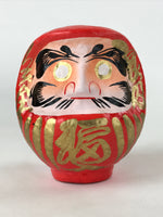 Japanese Papier-Mâché Daruma Figure Vtg Hariko Round Red Lucky Charm BD972