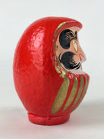 Japanese Papier-Mâché Daruma Figure Vtg Hariko Round Red Lucky Charm BD972