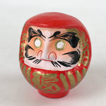 Japanese Papier-Mâché Daruma Figure Vtg Hariko Round Red Lucky Charm BD972