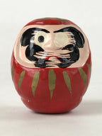 Japanese Papier-Mâché Daruma Figurine Vtg Hariko Round Red Lucky Charm BD973