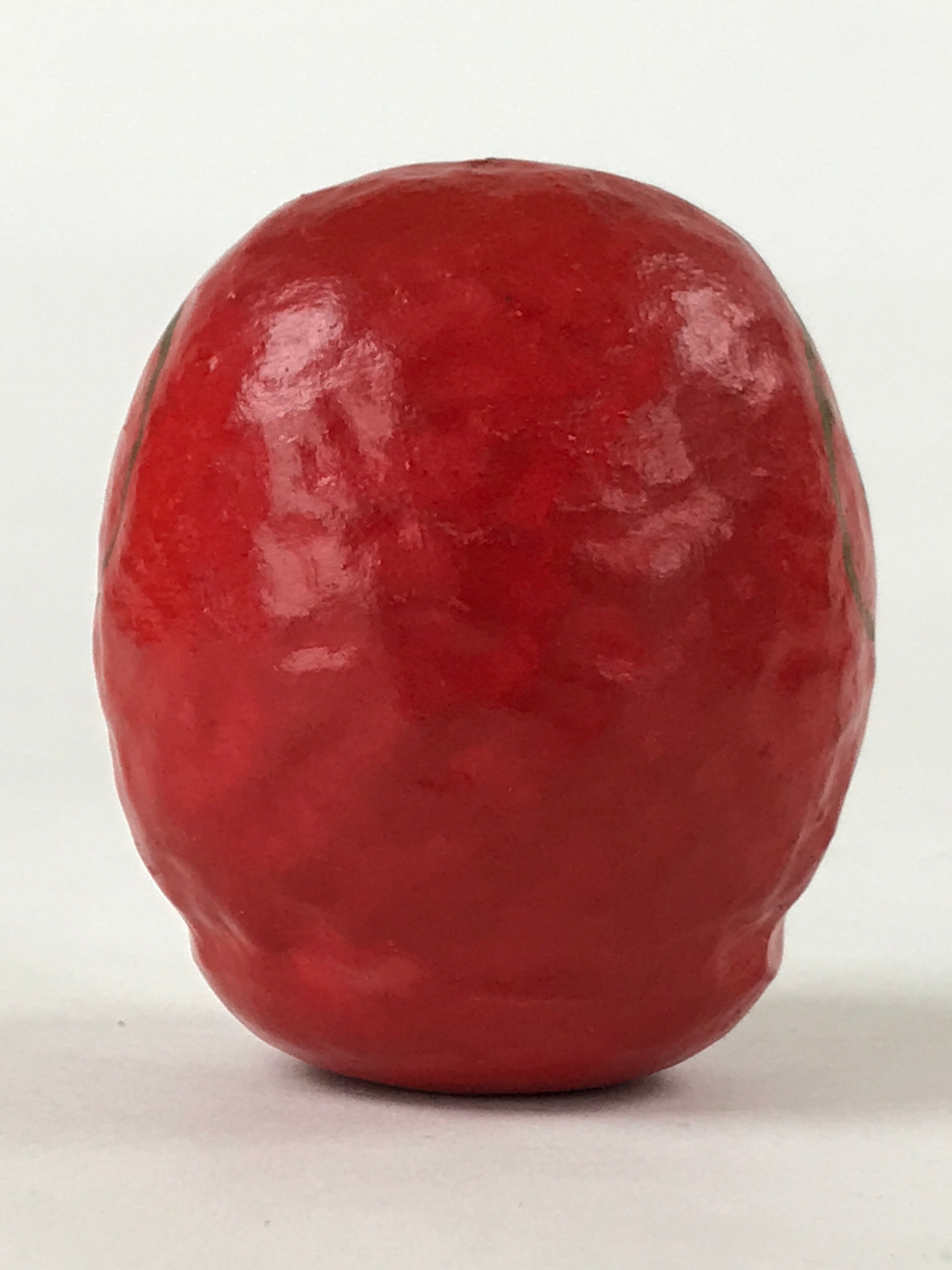 Japanese Papier-Mâché Daruma Figurine Vtg Hariko Round Red Lucky Charm BD973