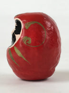 Japanese Papier-Mâché Daruma Figurine Vtg Hariko Round Red Lucky Charm BD973